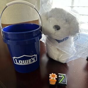 Lowe's Blue Kids Bucket and Plush Toy Set
